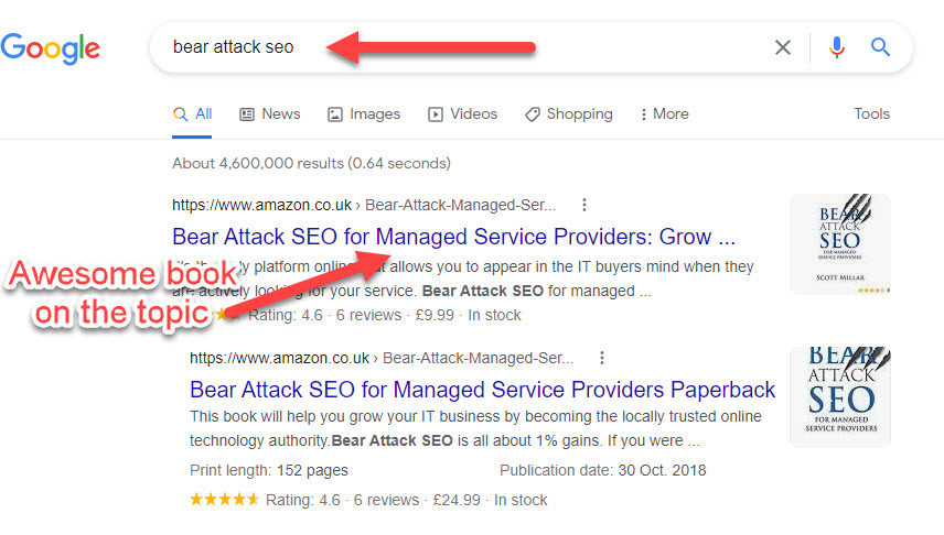 bear attack seo search results